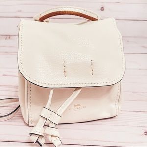 COACH white leather backpack authentic brand new